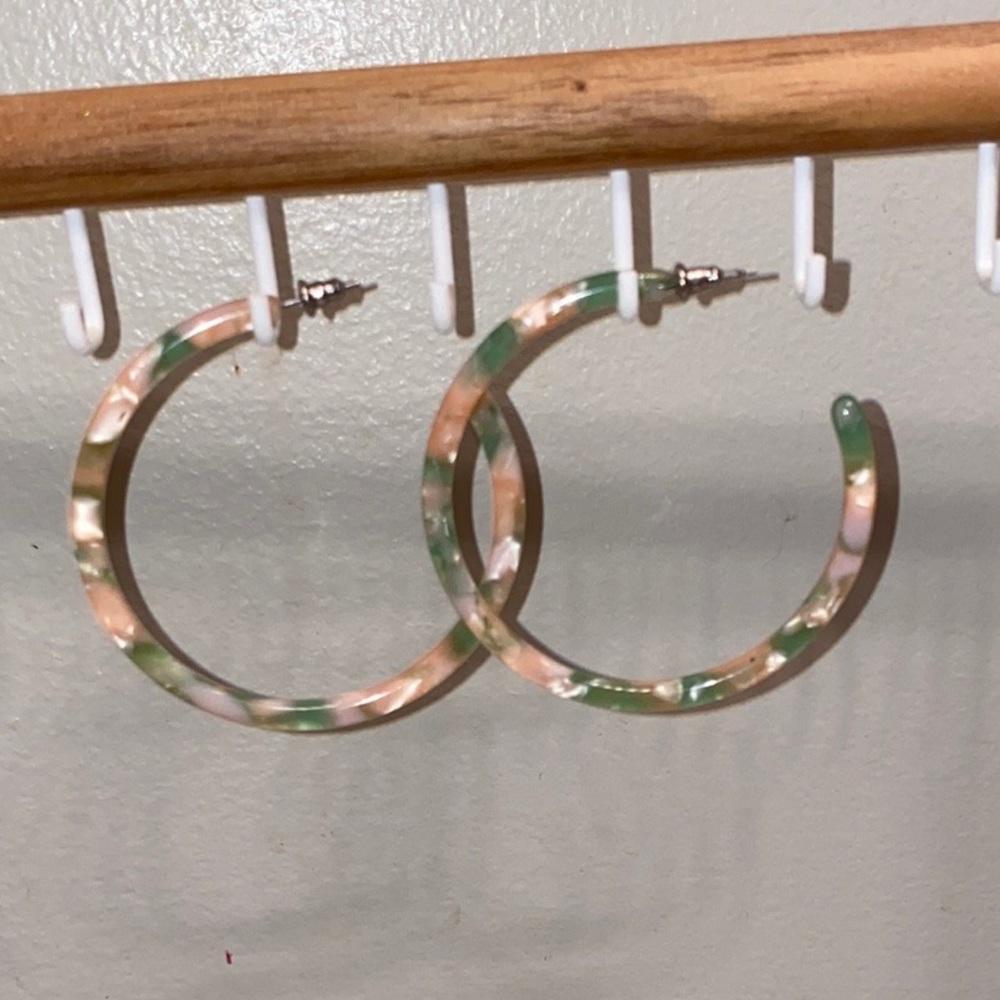 Pink and Green Boutique Earrings